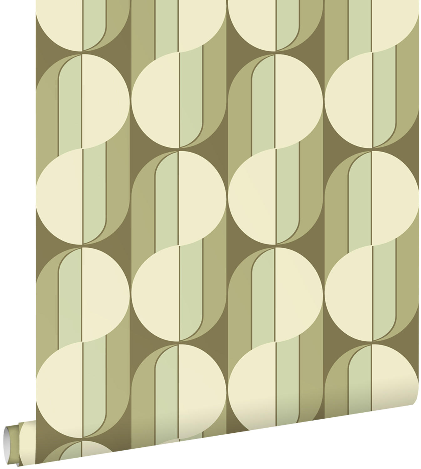 TAPETE Retro-Ornamente 50 x 900 cm - Grün, Papier (50/900cm) - ESTAhome