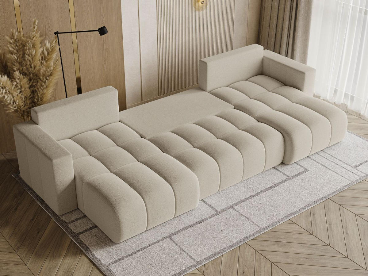 ECKSOFA U Neva Beige - Beige, Holz/Textil (370/170cm) - Graingold
