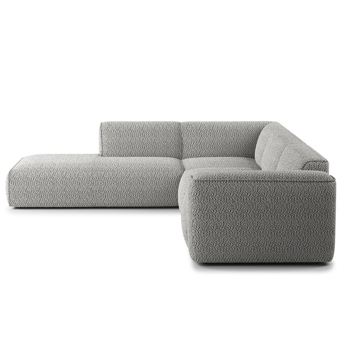 3-SITZER ECKSOFA mit Recamiere - Schwarz/Grau, Kunststoff/Textil (295/231cm) - home24