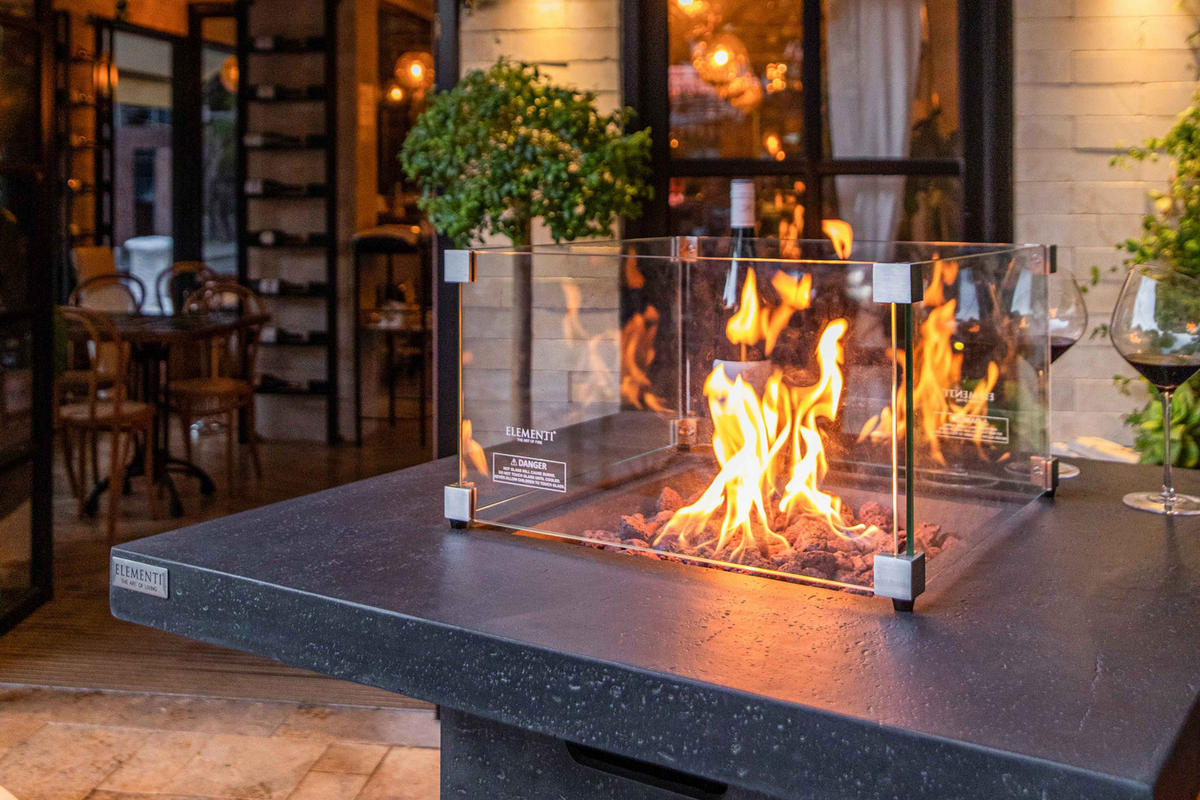 FEUERTISCH MONTREALl Bartische aus Beton 56/56/106 cm - Dunkelgrau, Stein (87/106/87cm) - Elementi