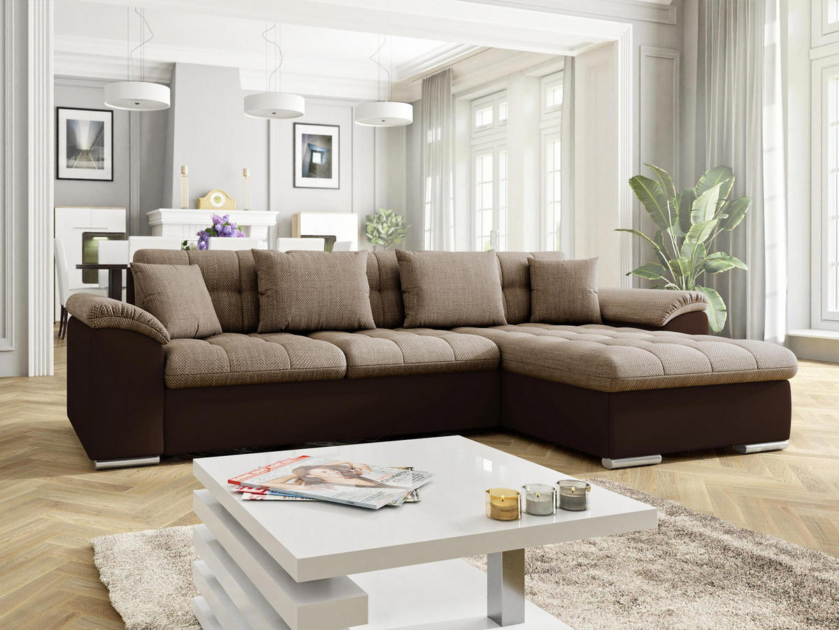 ECKSOFA Diana, Seite: Rechts - Braun, Holz/Textil (280/160cm) - MIRJAN24
