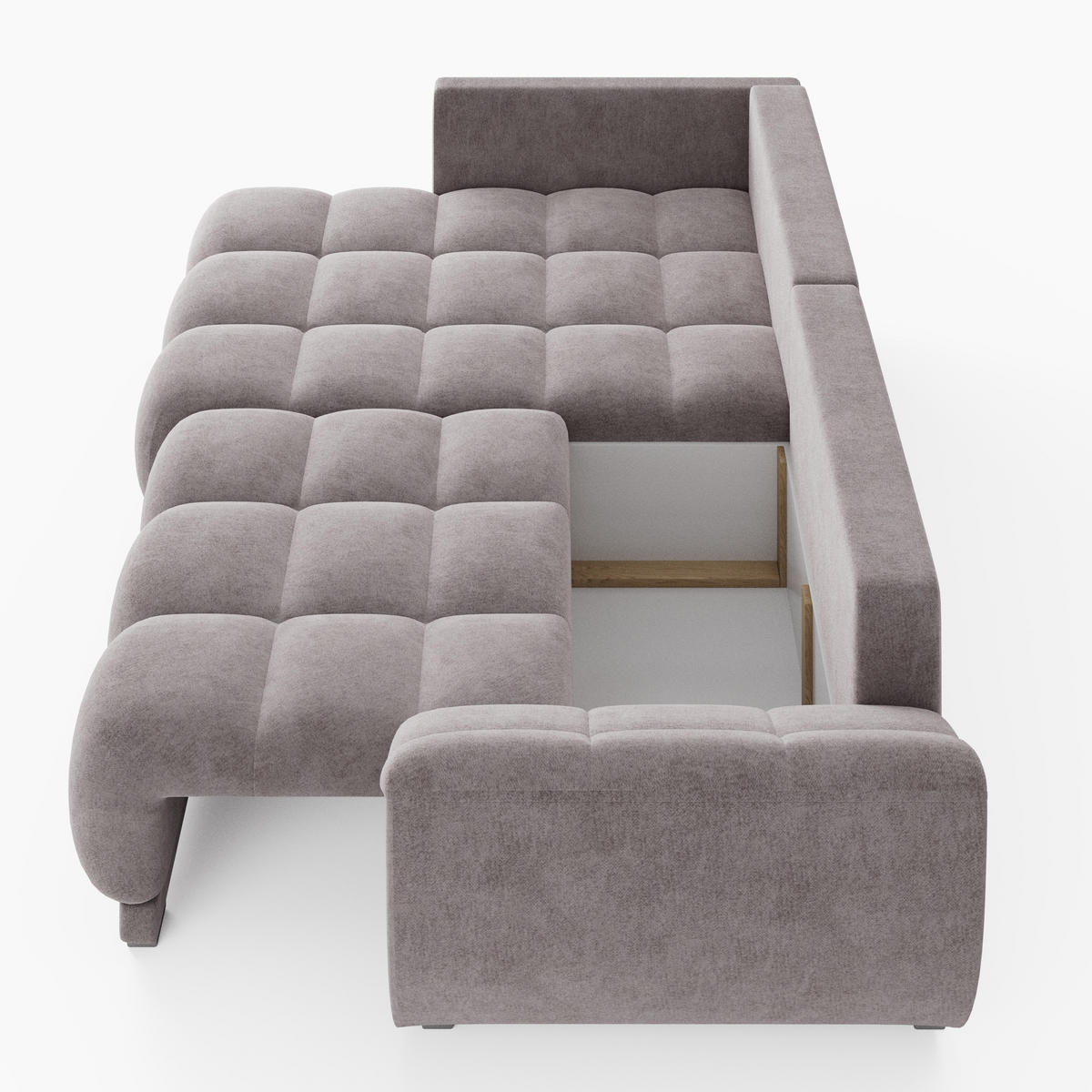 ECKSOFA LARGO Links Blau Velours Premium L-Form Couch mit Schlaffunktion & Bettkasten - Blau/Schwarz, Holz (180/285cm) - Barchello