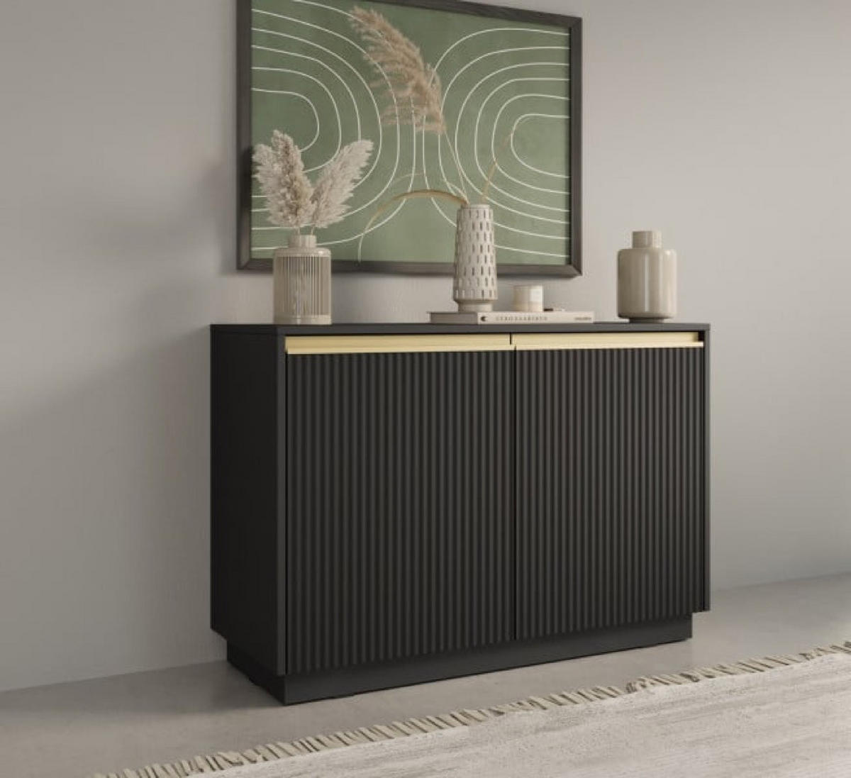 SIDEBOARD Schwarz K104 Modern - Schwarz, Holzwerkstoff (103.5/71.6/39cm) - Sepro Meble