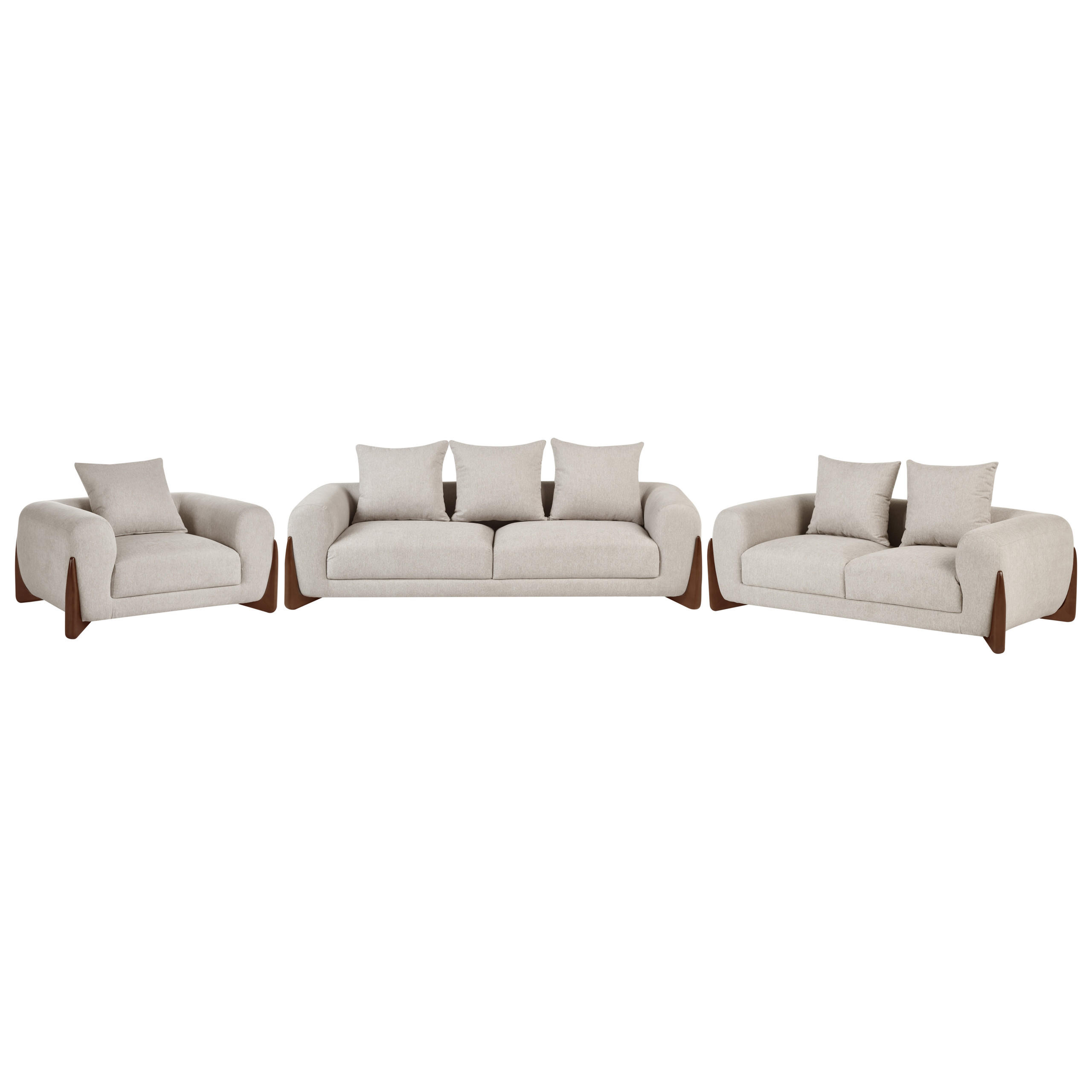 Beliani Sofa-Set Beige, Braun 217x82x87 cm