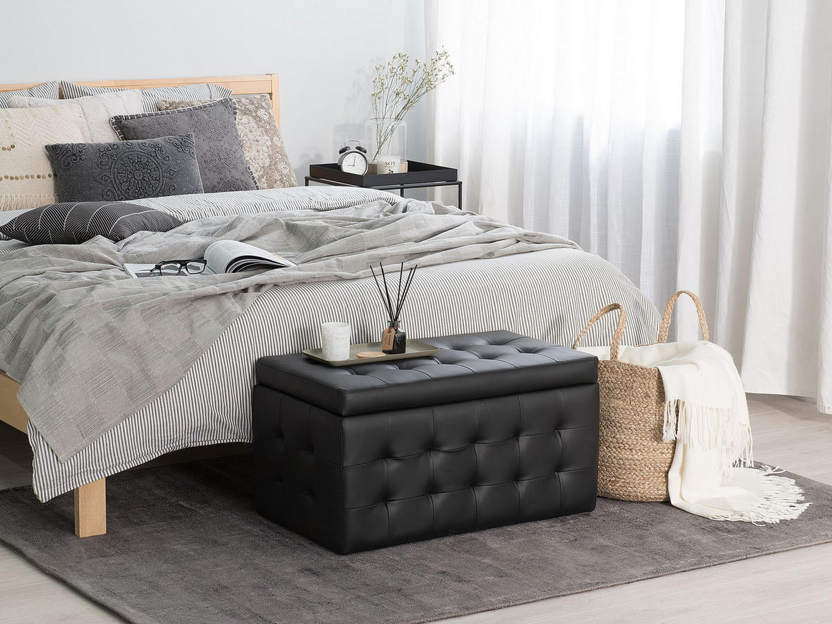 TRUHENBANK Michigan 42/72/40 cm - Schwarz, Kunststoff (72/40/42cm) - Beliani