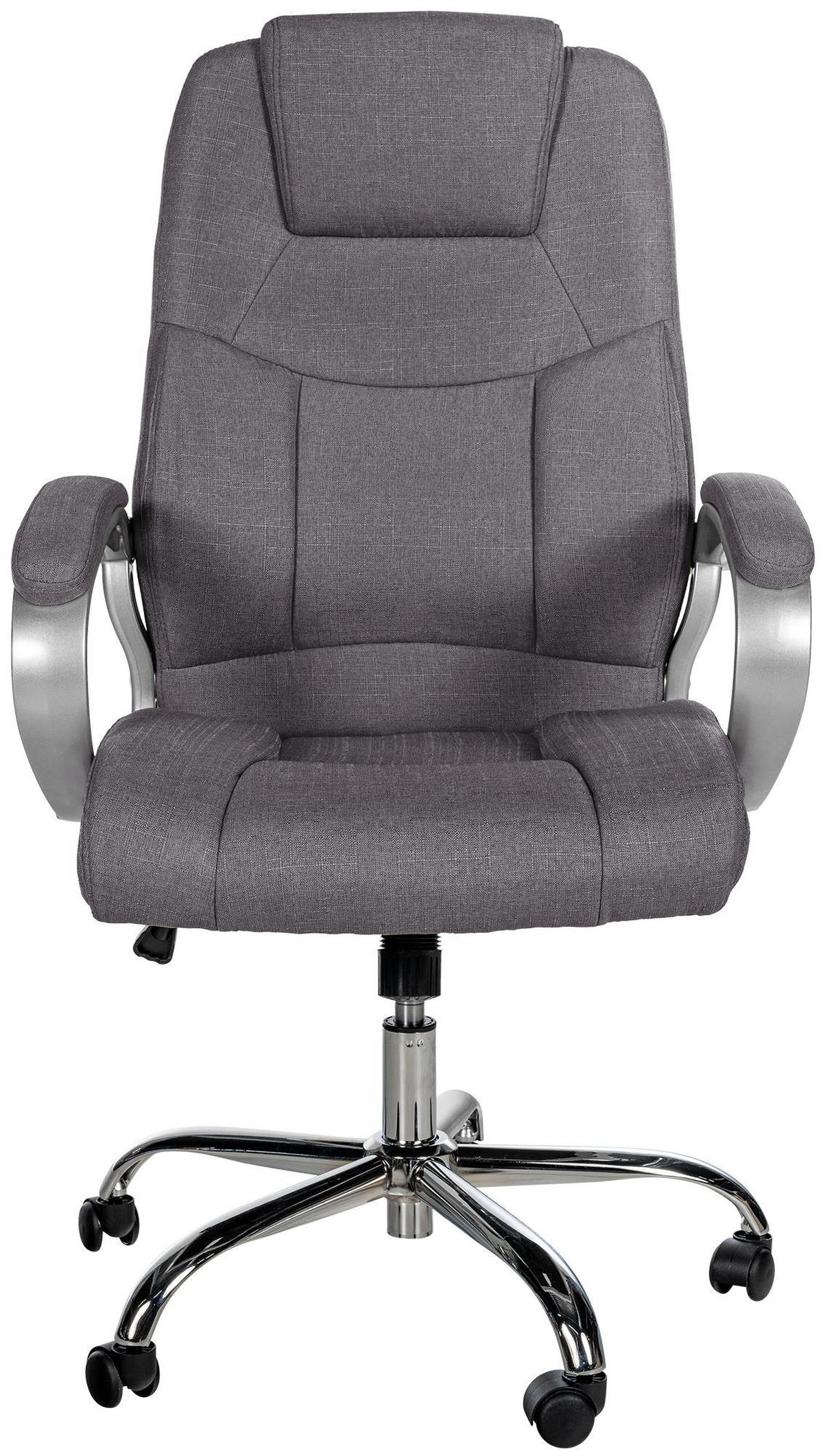 CHEFSESSEL Stoff Grau - Chromfarben/Grau, Textil/Metall (66/113/70cm) - CLP