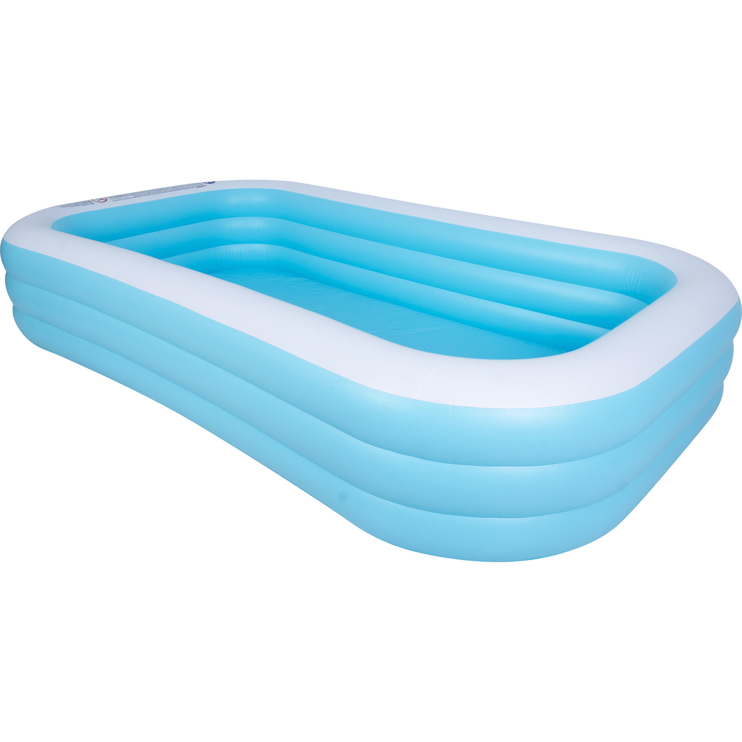 SUNCLUB Planschbecken rechteckig 305 x 183 x 56 cm blau mit 3 Luftringen und Ablaufventil - Blau, Kunststoff (305/183/56cm) - Avenli