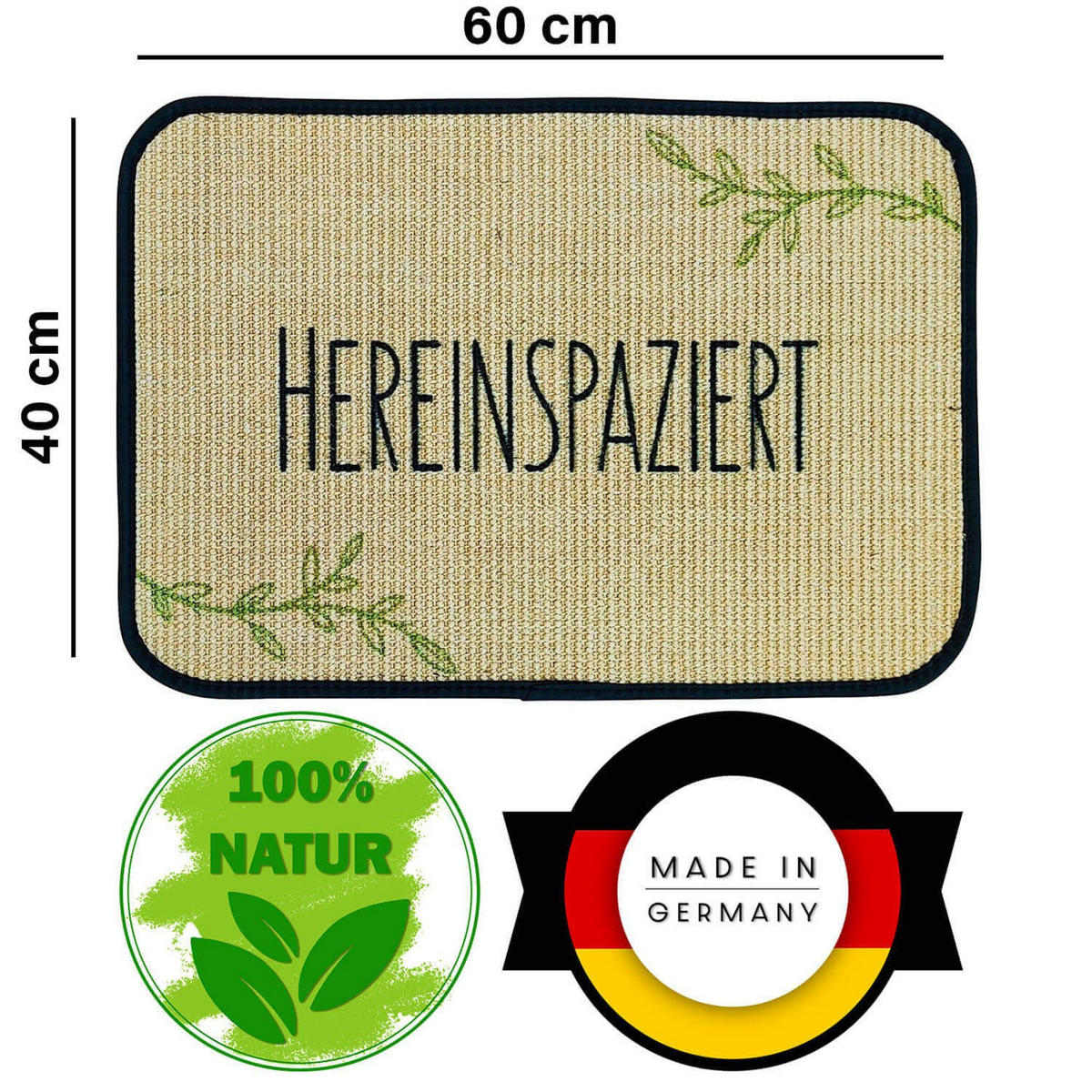 FUSSMATTE ECO-SISAL - Waldgrün, Textil (40/60cm) - WohnDirect