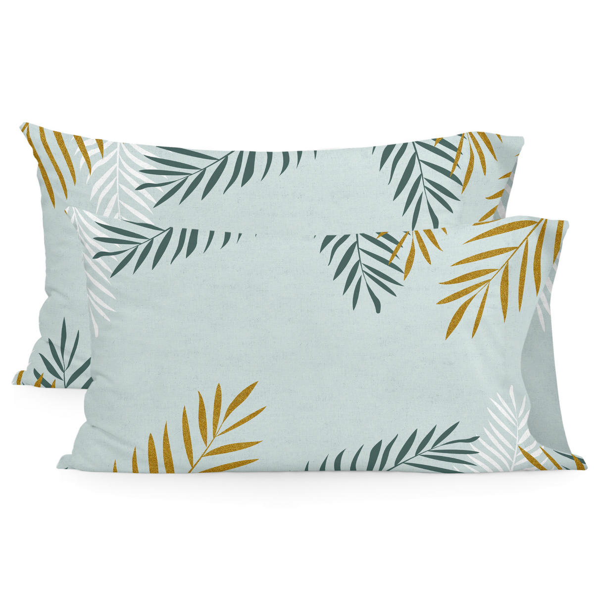 KISSENBEZUG foliage mint 50x75 cm (x2) mehrfarbig - Multicolor, Textil (50/75cm) - Happy Friday