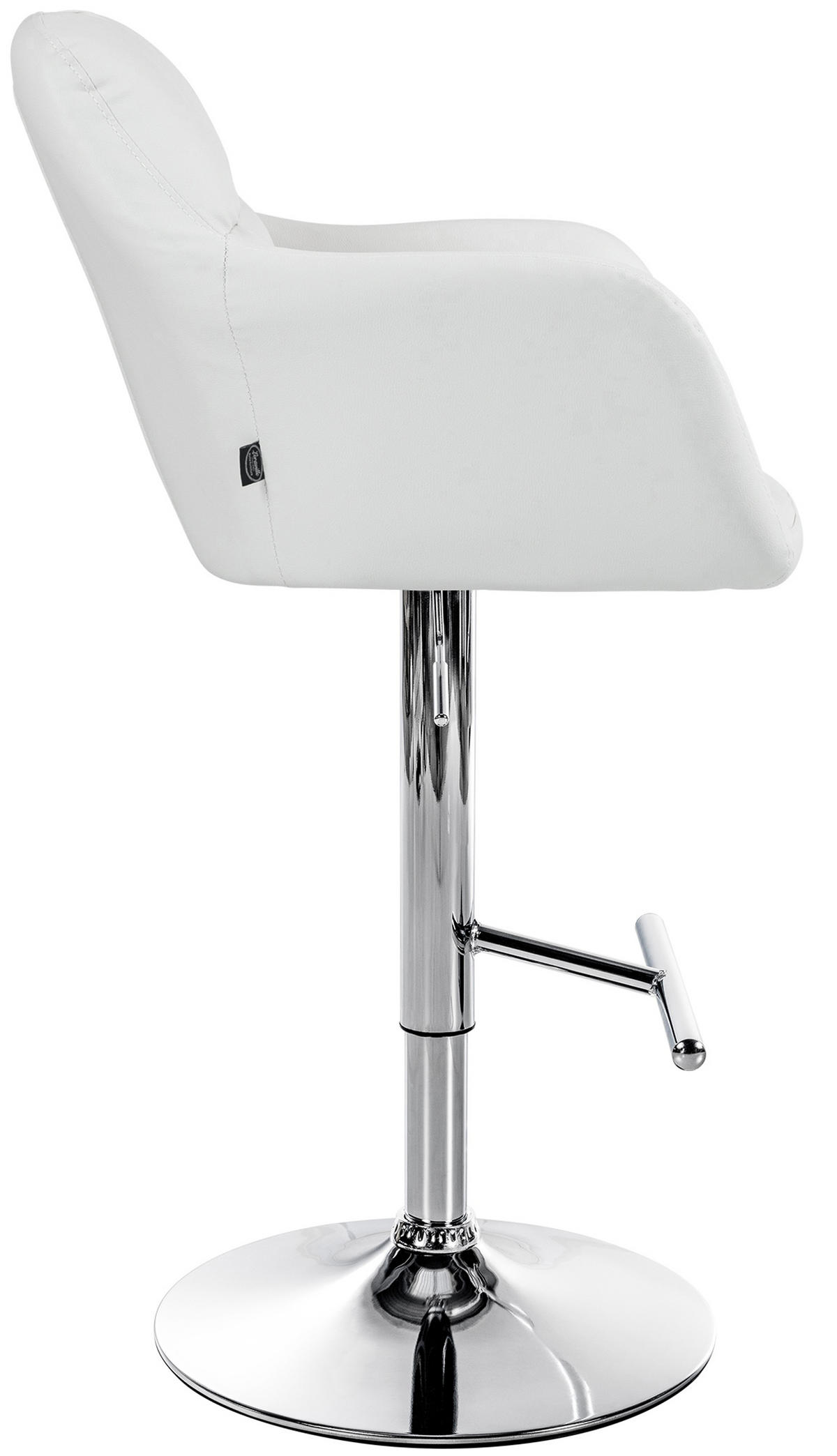 BARHOCKER Nardo Kunstleder chrom weiß - Chromfarben/Weiß, Kunststoff/Metall (57/118/59cm) - TPFLiving
