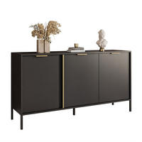KOMMODE LARETTO 153 cm 3D anthrazit - Schwarz, Holzwerkstoff (153/81.4/40cm) - Lookway