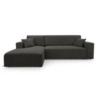 ECKSOFA L Form Catea Dunkelgrau 279/145/84 cm Links mit Schlaffunktion - Dunkelgrau/Schwarz, Kunststoff/Textil (145/279cm) - AX Living