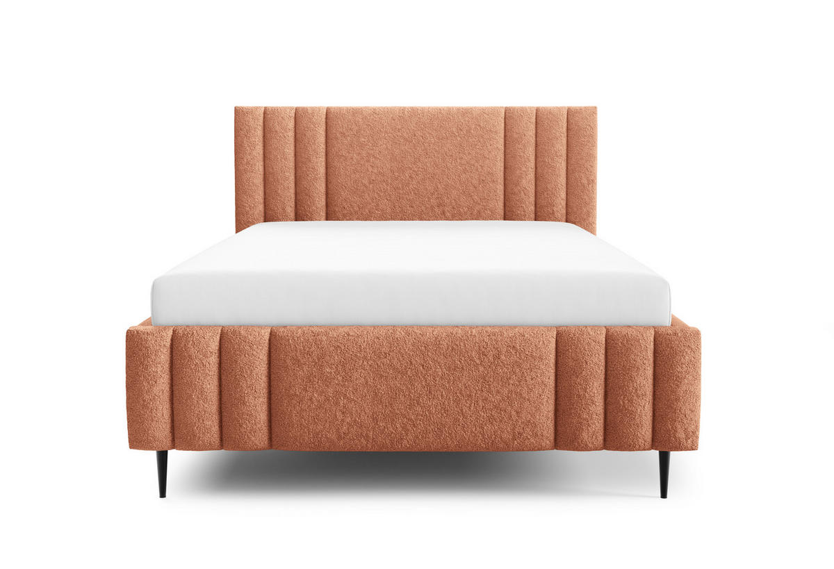 POLSTERBETT RIVIO LEG mit Beinen Bettkasten Lattenrost 160x200 Orange - Orange, Holz (160/200cm) - Furnistar