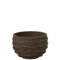 BLUMENTOPF WELLE + AUßENBEREICH SAND Braun - Braun, Stein (38/24.5cm) - J-Line