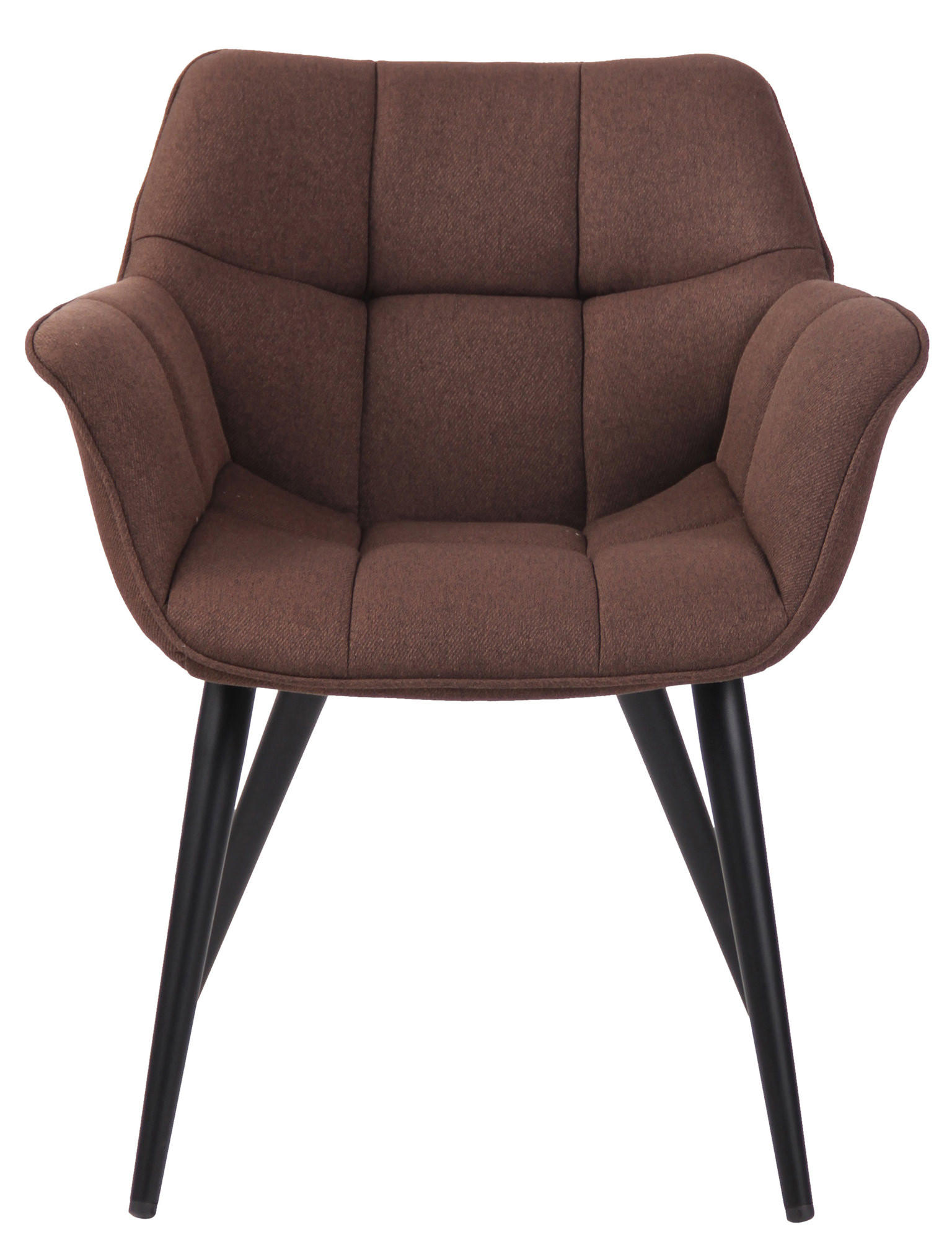 ESSZIMMERSTUHL Rosini Stoff, Gestell Metall matt Schwarz Braun - Schwarz/Braun, Textil/Metall (64/84/60cm) - TPFLiving
