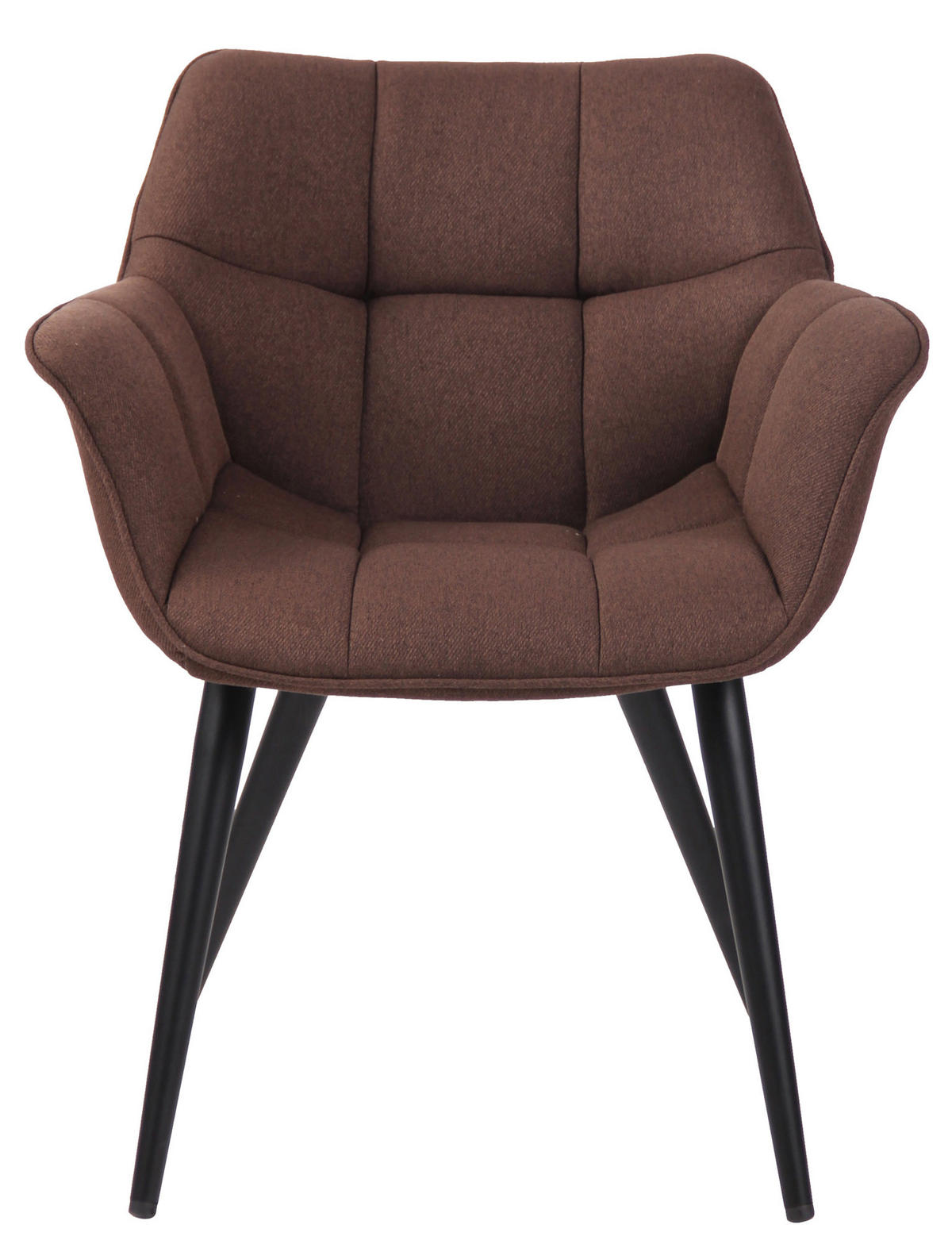 ESSZIMMERSTUHL Rosini Stoff, Gestell Metall matt Schwarz Braun - Schwarz/Braun, Textil/Metall (64/84/60cm) - TPFLiving