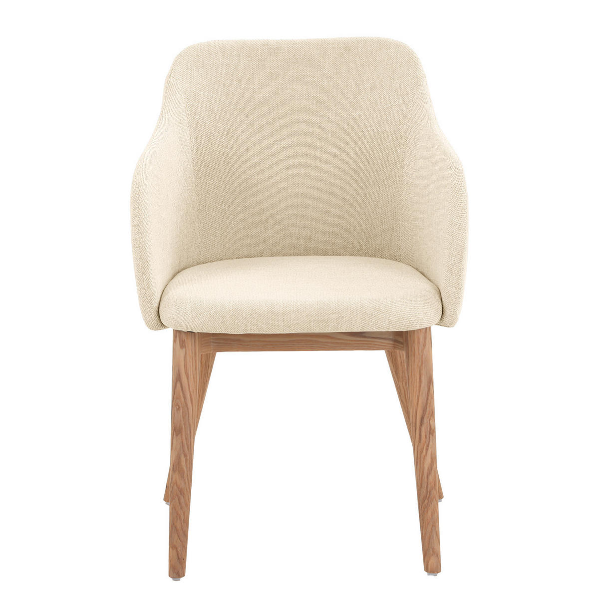 ARMLEHNENSTUHL - Webstoff / Esche massiv - Creme, Textil (54/82/60cm) - home24