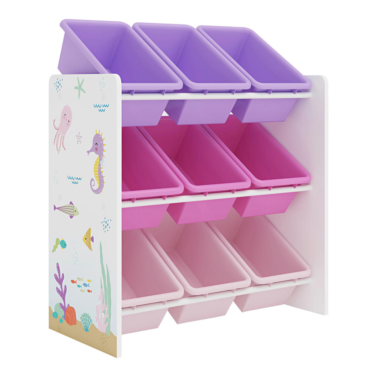 KINDERREGAL Muxía - Pink/Lila, Holzwerkstoff/Kunststoff (62/60/26.5cm) - [en.casa]