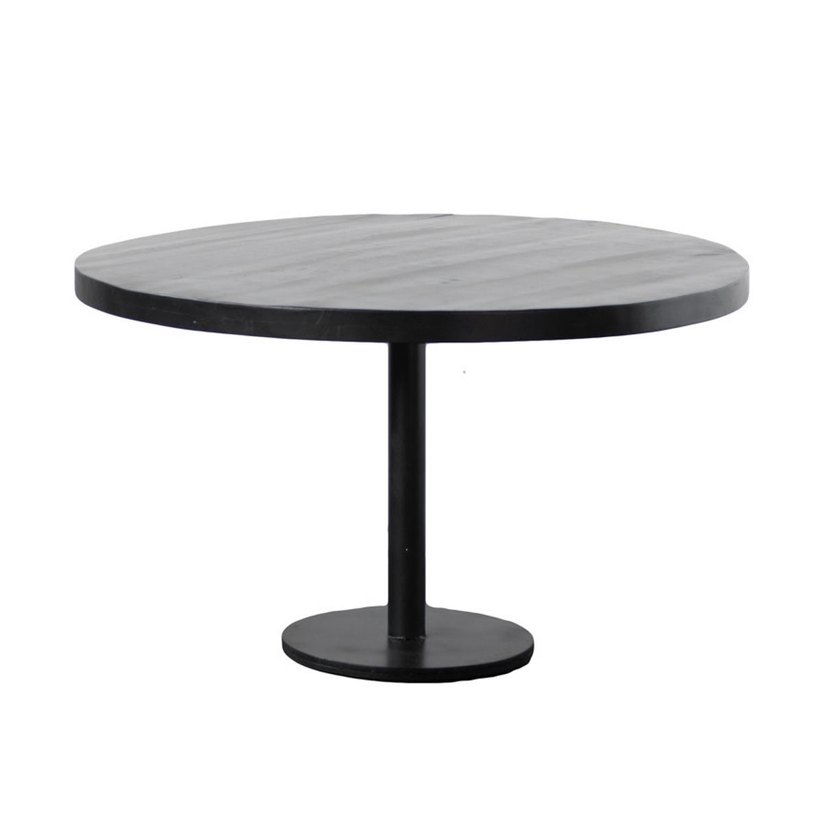 ESSTISCH rund aus Mangoholz 110cm, schwarz - Schwarz, Metall (110/110/78cm) - Giga Meubel