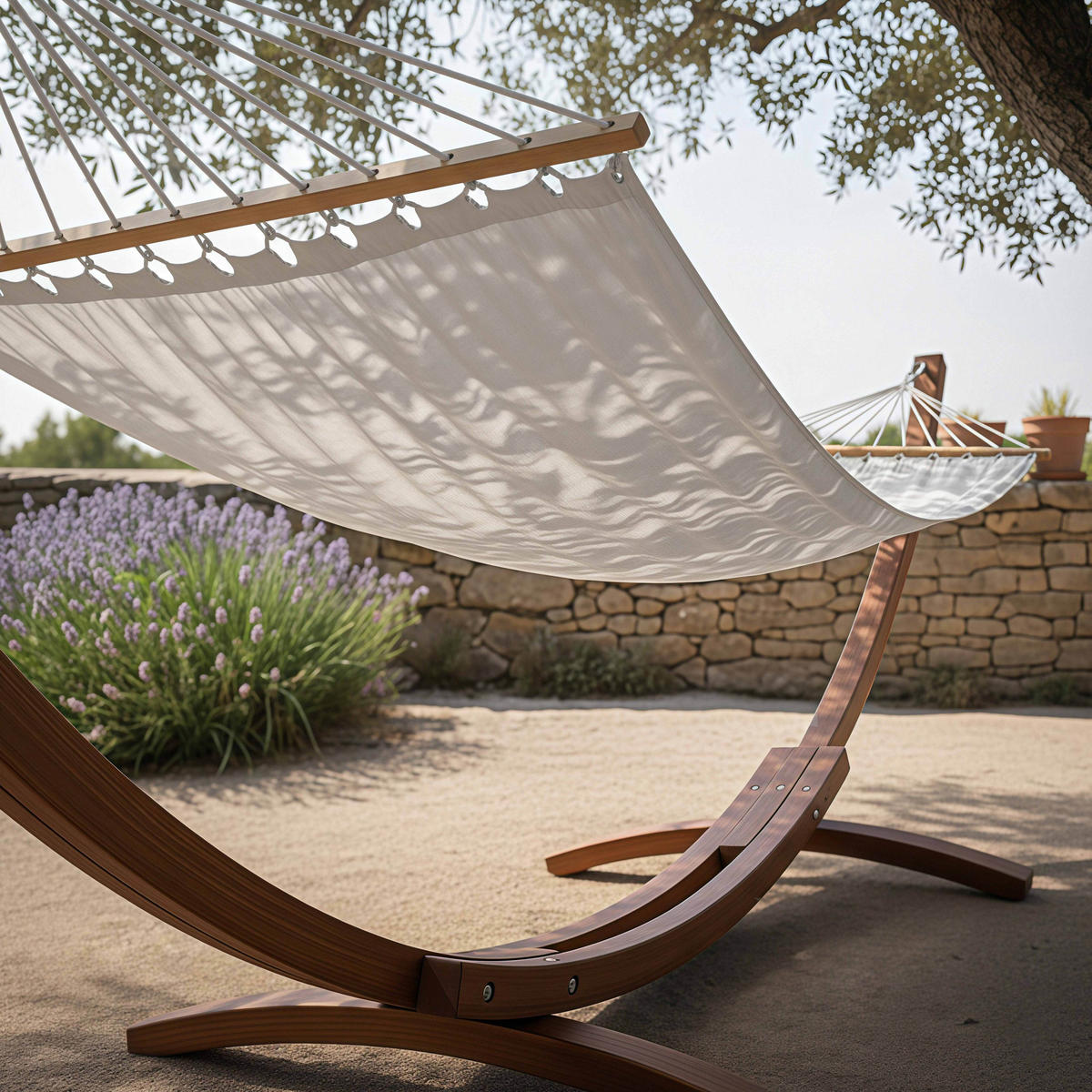 HÄNGEMATTE, Weiß - Weiß, Holz (110/110/300cm) - Oviala