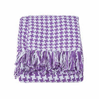 ÜBERWURF 225/255 cm, Hahnentritt-Muster - Lila, Textil (225/255cm) - Homescapes