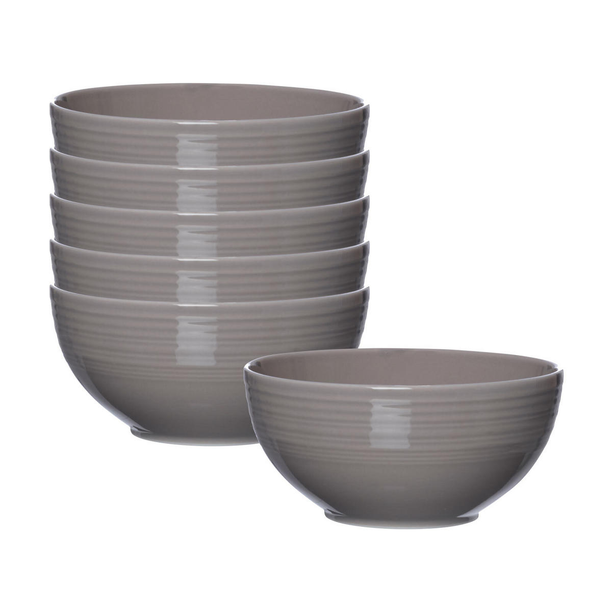 MÜSLISCHALEN Levi Grau ø 15 cm 6er Set - Grau, Keramik (15cm) - Ritzenhoff Breker