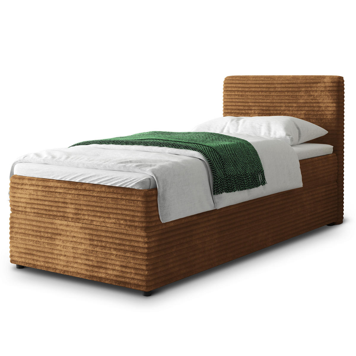 POSTEL BOXSPRING PISA 100x200 cm, s matrací a úložným prostorem, měděná - měděná, kompozitní dřevo/textil (100/200cm) - MASSENO