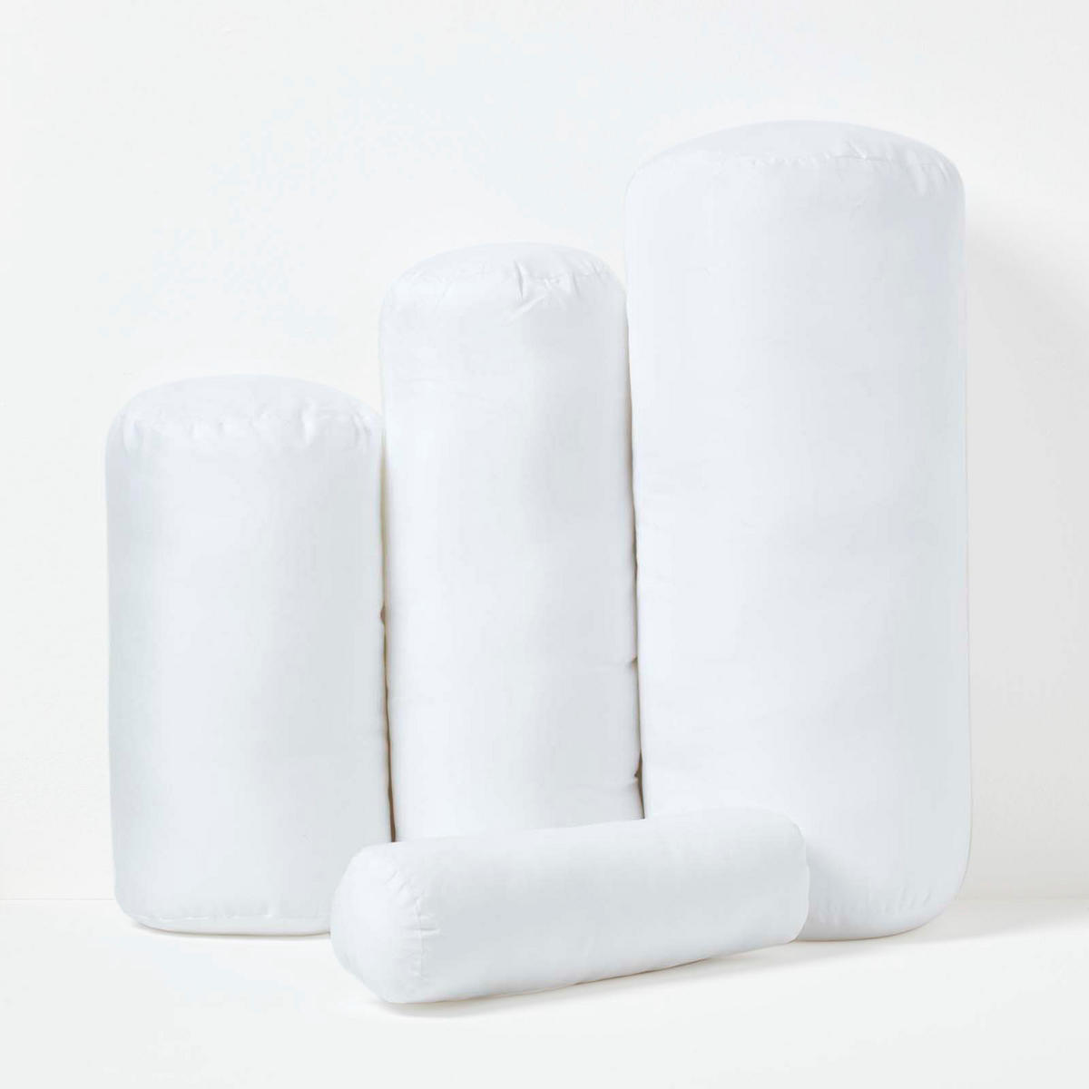 NACKENROLLE Füllkissen – Mikrofaser, 30/9 cm - Weiß, Textil (9/30cm) - Homescapes