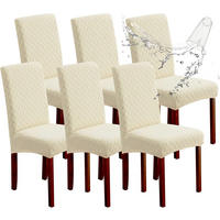STUHLHUSSE Premium Wasserdicht Stretch Stuhlbezug Beige 6 Stück - Beige, Textil (45/45cm) - Kaket