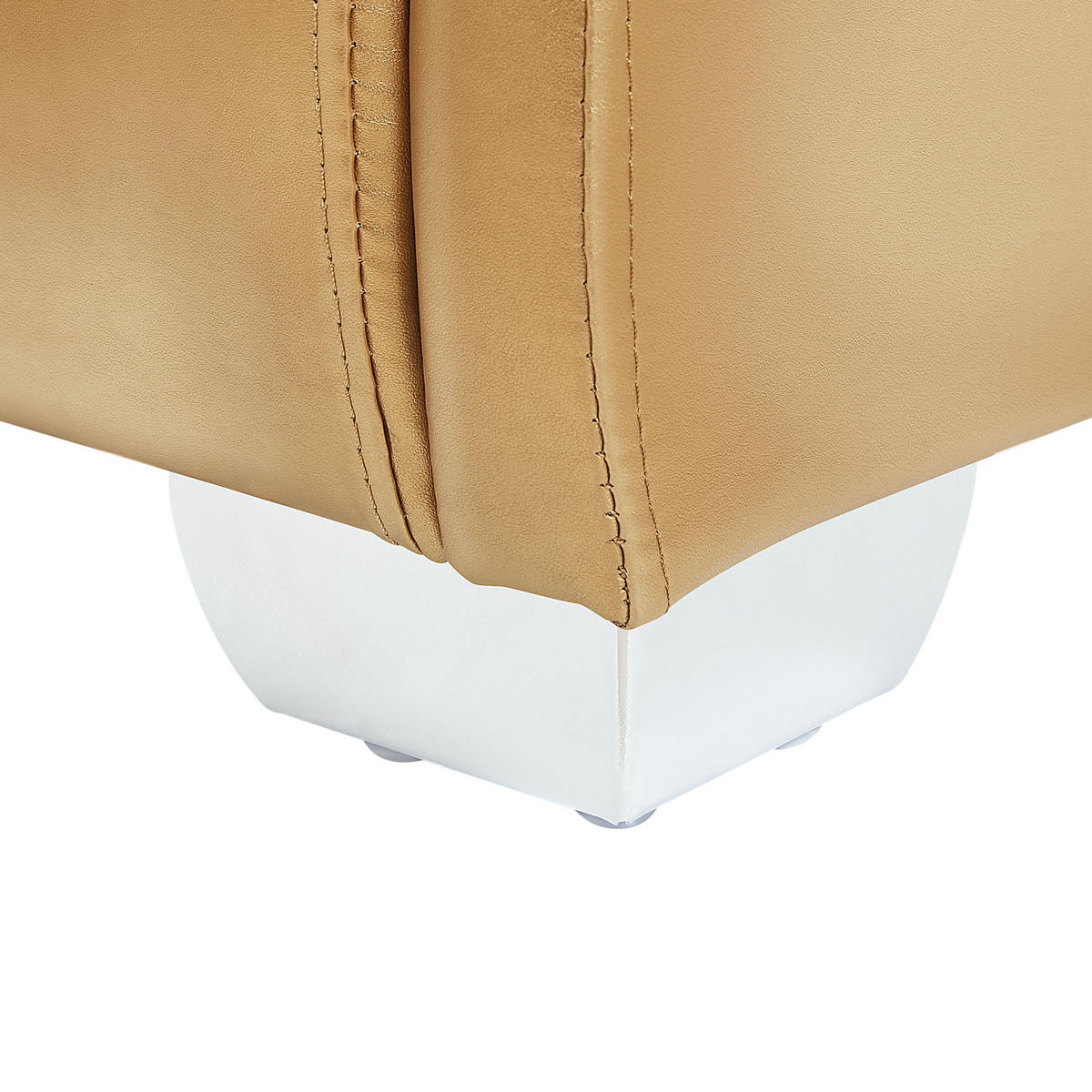 LEDERBETT 180/200cm Gold Paris - Goldfarben, Leder (180/200cm) - Beliani