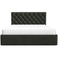 POLSTERBETT Aurevia Dunkelgrün Samtbezug 140x200 cm - Dunkelgrün, Textil (140/200cm) - Selsey