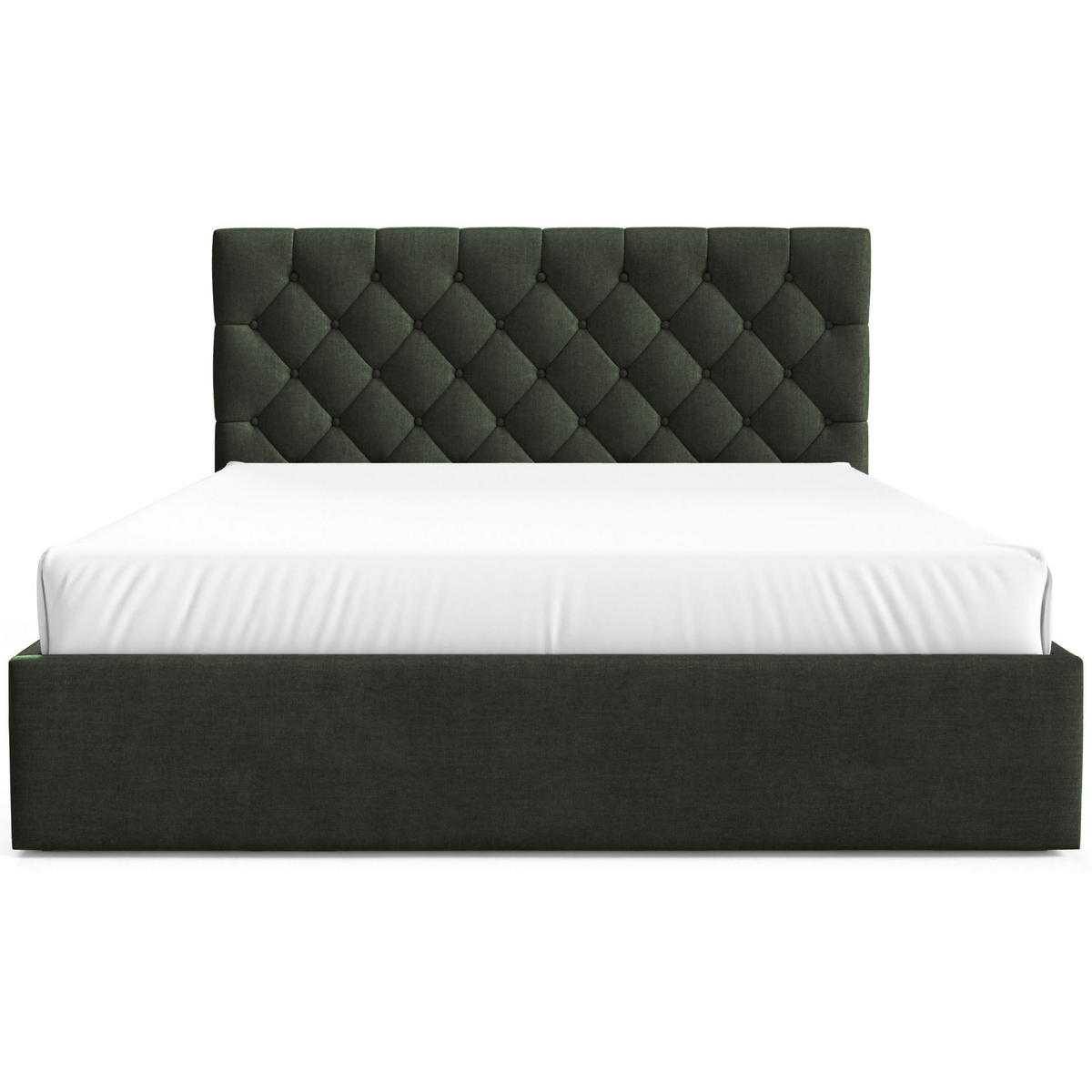 POLSTERBETT Aurevia Dunkelgrün Samtbezug 140x200 cm - Dunkelgrün, Textil (140/200cm) - Selsey
