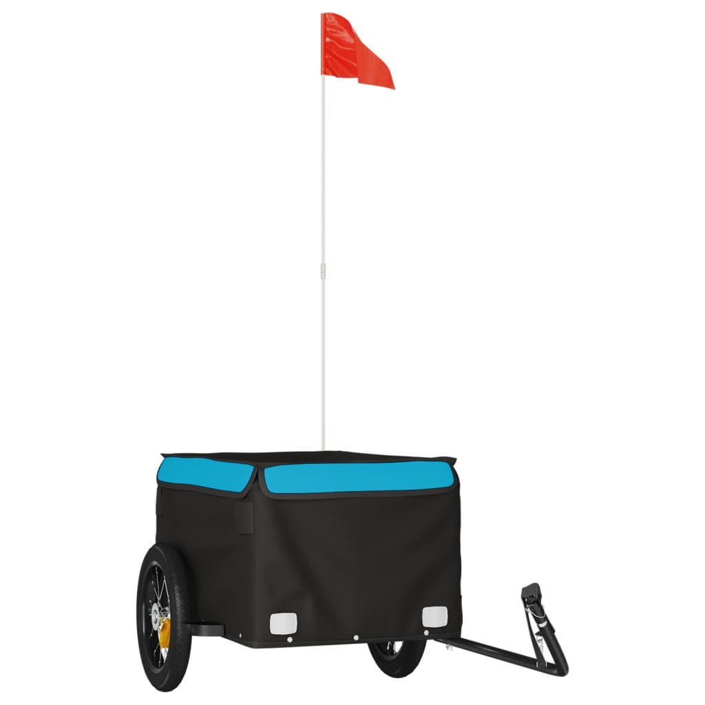 FAHRRADANHÄNGER Schwarz Und Blau 30 Kg Eisen - Blau, Metall (54/44/120cm) - vidaXL
