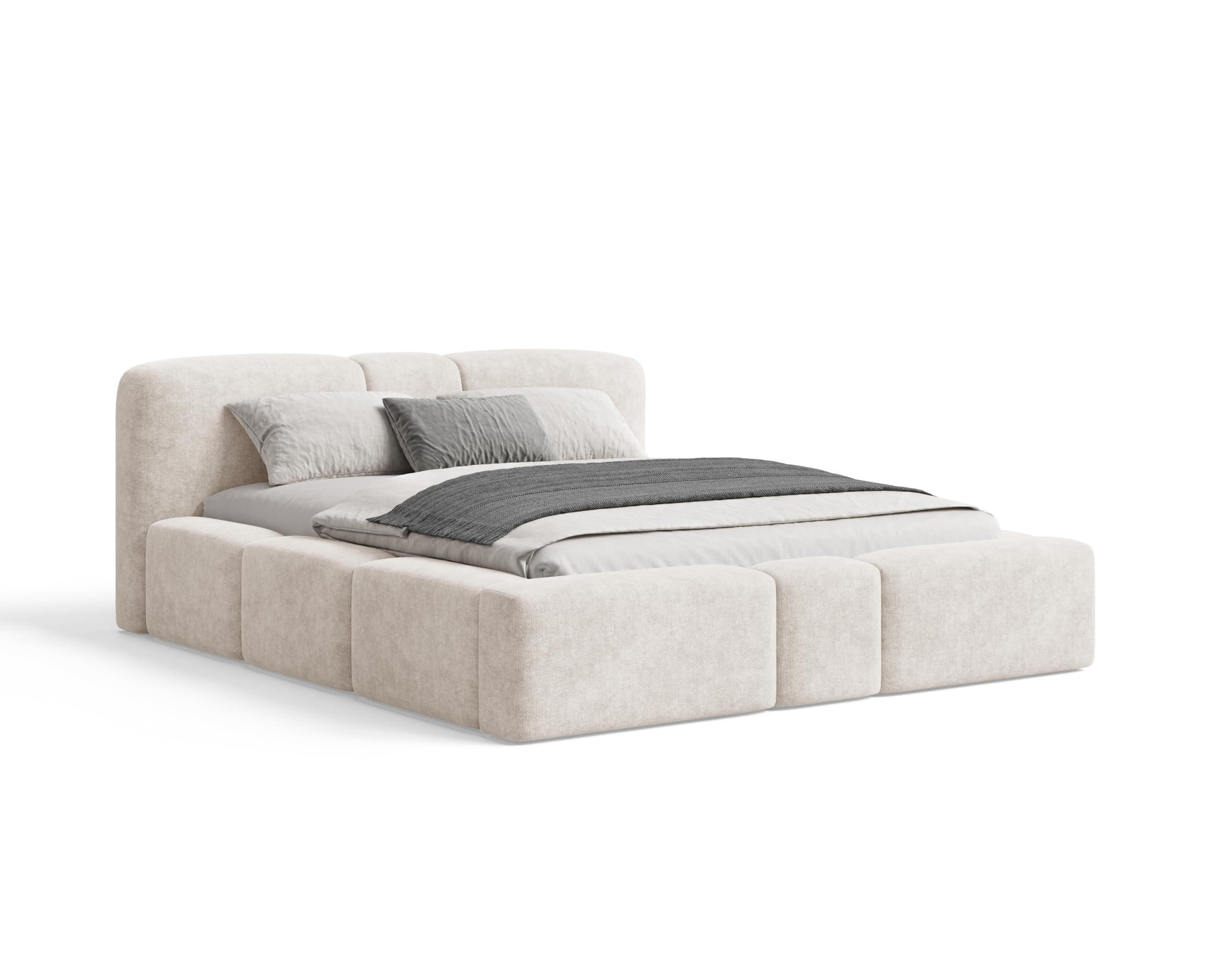 POLSTERBETT Monte180x200 cm- Bettkasten und Stauraum - Doppelbett mit Stabilem Metallrahmen - Beige - Beige, Holzwerkstoff (180/200cm) - Chilly