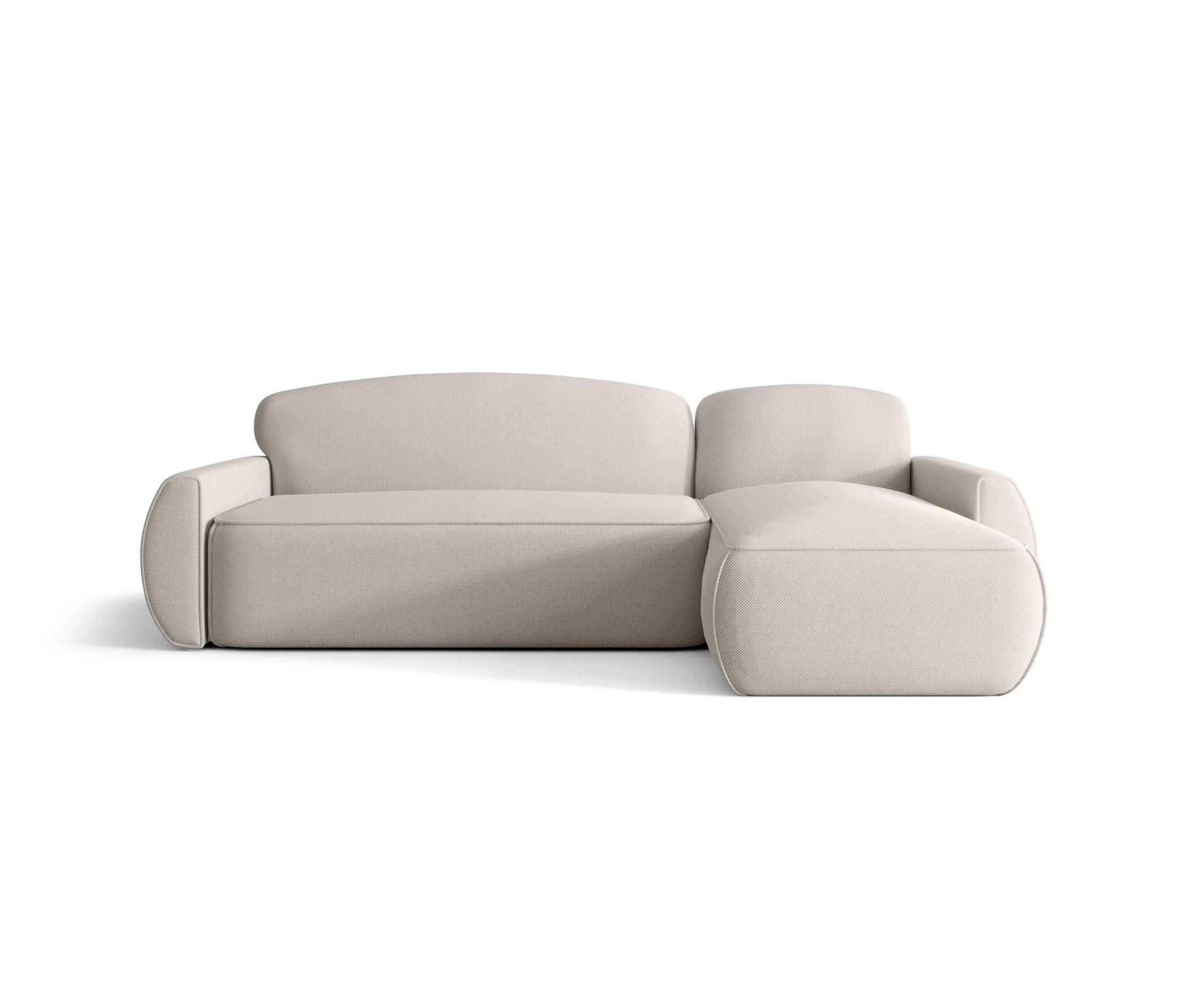 ECKSOFA mit Schlaffunktion LUCAS Curio 02 Rechts - Creme, Textil (240/145cm) - Bedante