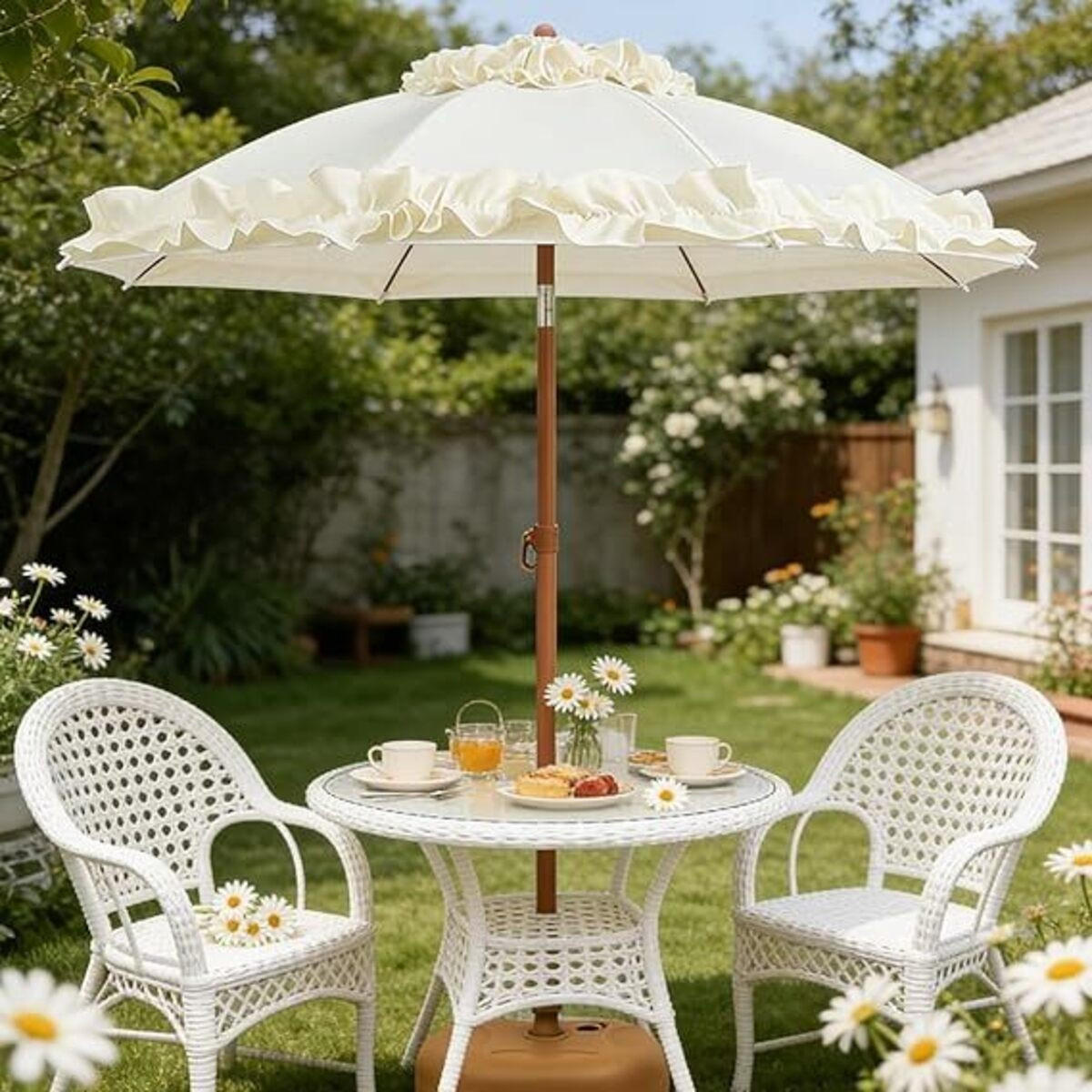 SONNENSCHIRM, gebrochenes Weiß, UPF≥50+, Schirmdurchmesser: 162 cm - Ecru, Textil (162/162cm) - Authentics