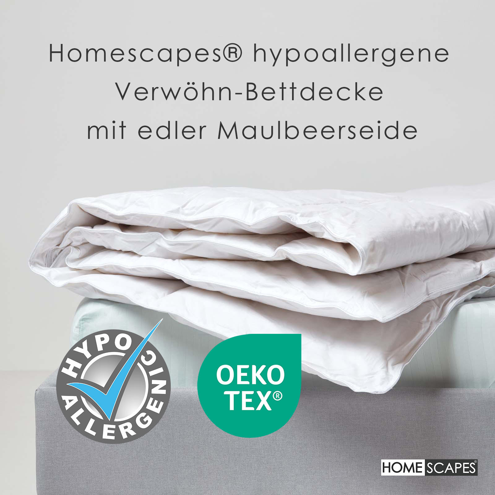 Thumbnail - Homescapes Sommerdecke, Weiß, Textil, Füllung: Seide, Rechteckig, 150x200 cm, Oeko-Tex®, Schlaftextilien, Bettdecken, So...