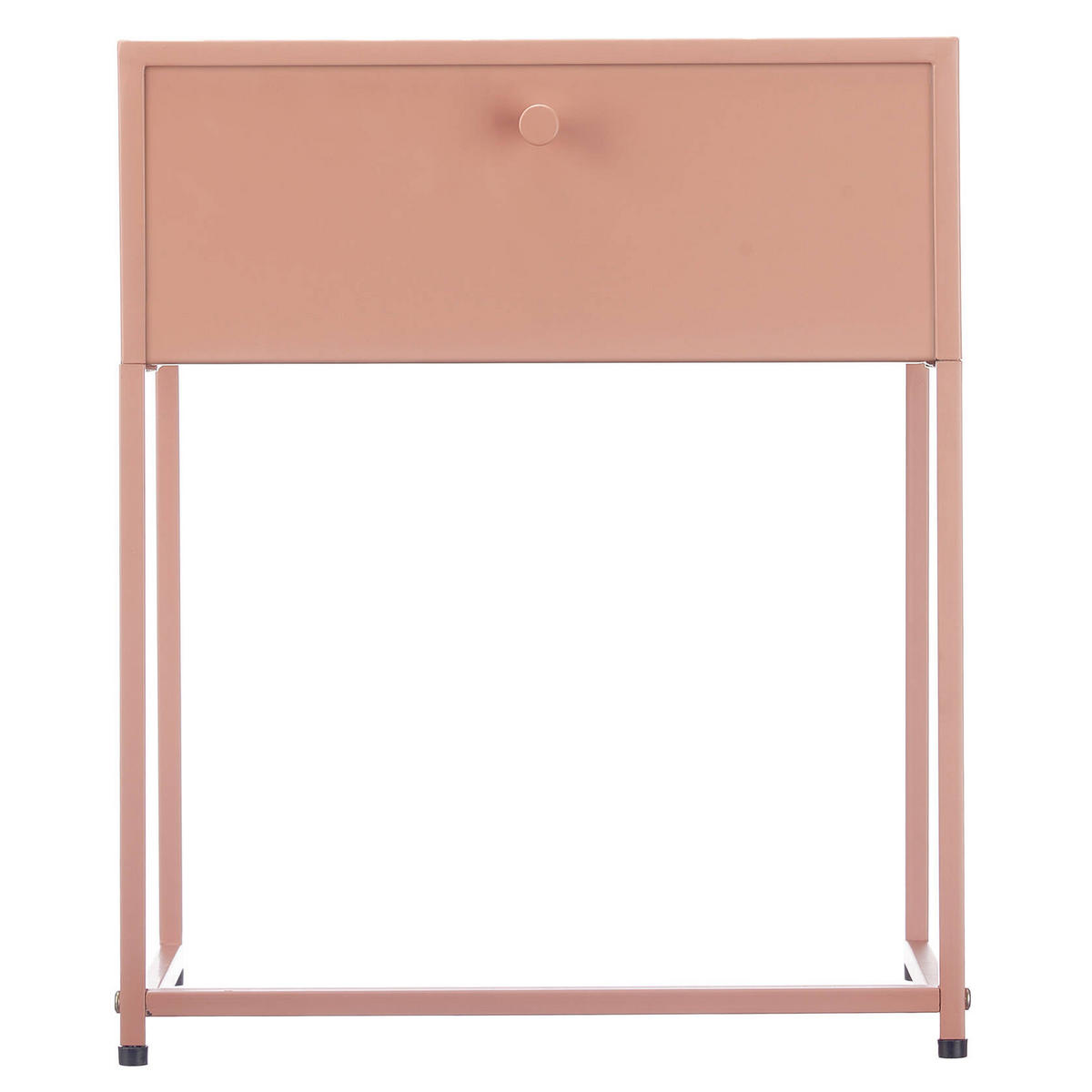 BEISTELLTISCH Metall mit Schublade 35/42/50 cm - Rot, Metall (35/42/50cm) - Giftdecor