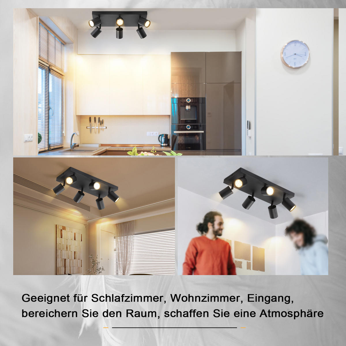 STRAHLER Bergheim 6-flammig 40/20/14.4 cm - Schwarz, Metall (40/20/14.4cm) - Nettlife