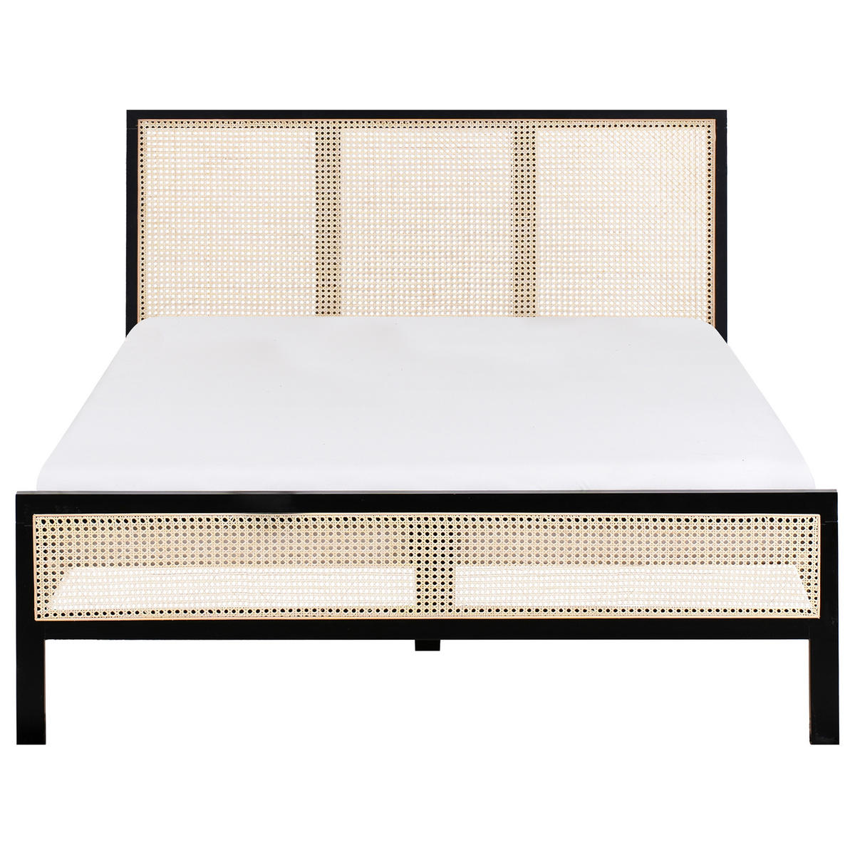 BETT mit Lattenrost 140/200 cm Hellbraun Salernas - Hellbraun/Schwarz, Holz (140/200cm) - Beliani