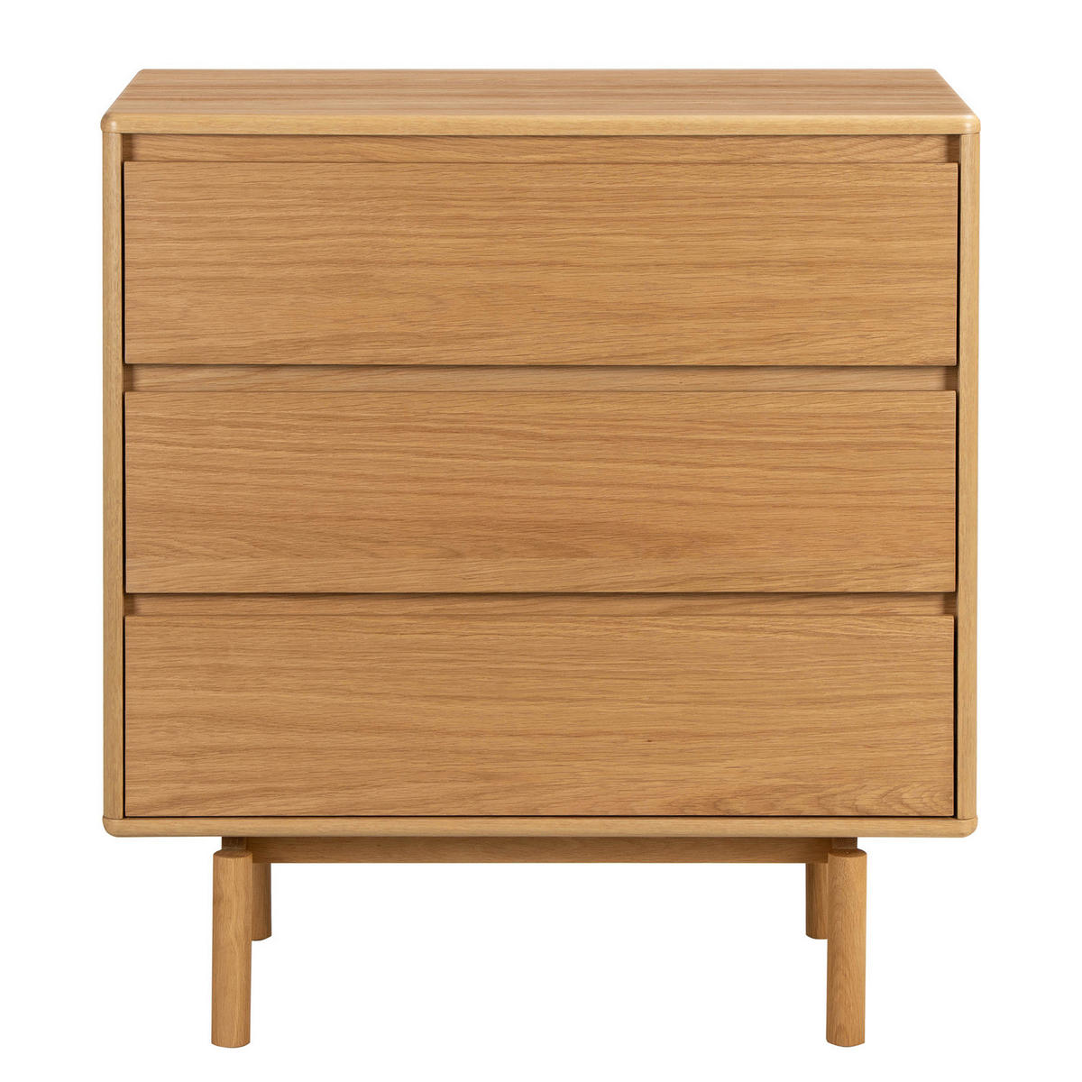 KOMMODE - Echtholzfurnier - Eiche - Braun, Holz/Holzwerkstoff (80/86/40cm) - home24