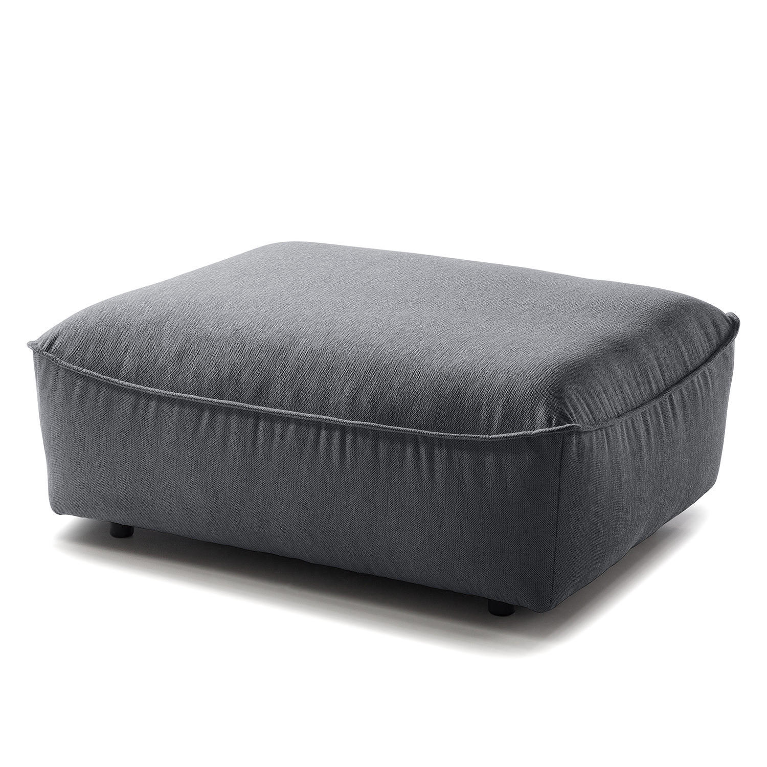 POLSTERHOCKER - Schwarz/Grau, Kunststoff/Textil (99/40/82cm) - home24