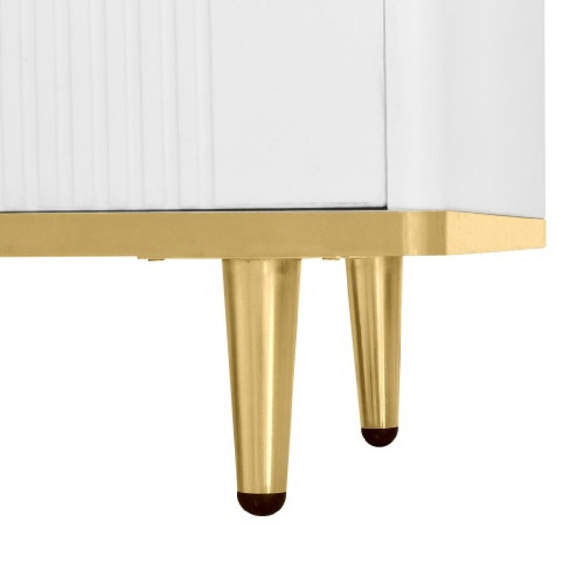 LOWBOARD Weiß-gold mit gravierten Türen 170×37×45 cm aus MDF und Spanplatte - Weiß, Holzwerkstoff (170/45/37cm) - Luhomfu