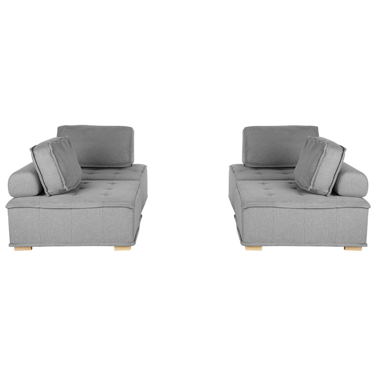 4-SITZER SOFA SET Polyester Grau Tibro - Grau, Textil (200/40/100cm) - Beliani