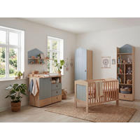 BABYZIMMER Mega-Set Roofy 6-tlg. 1-türig - Salbeigrün/Eichefarben, Leder/Holz (1/1/1cm) - arthur berndt