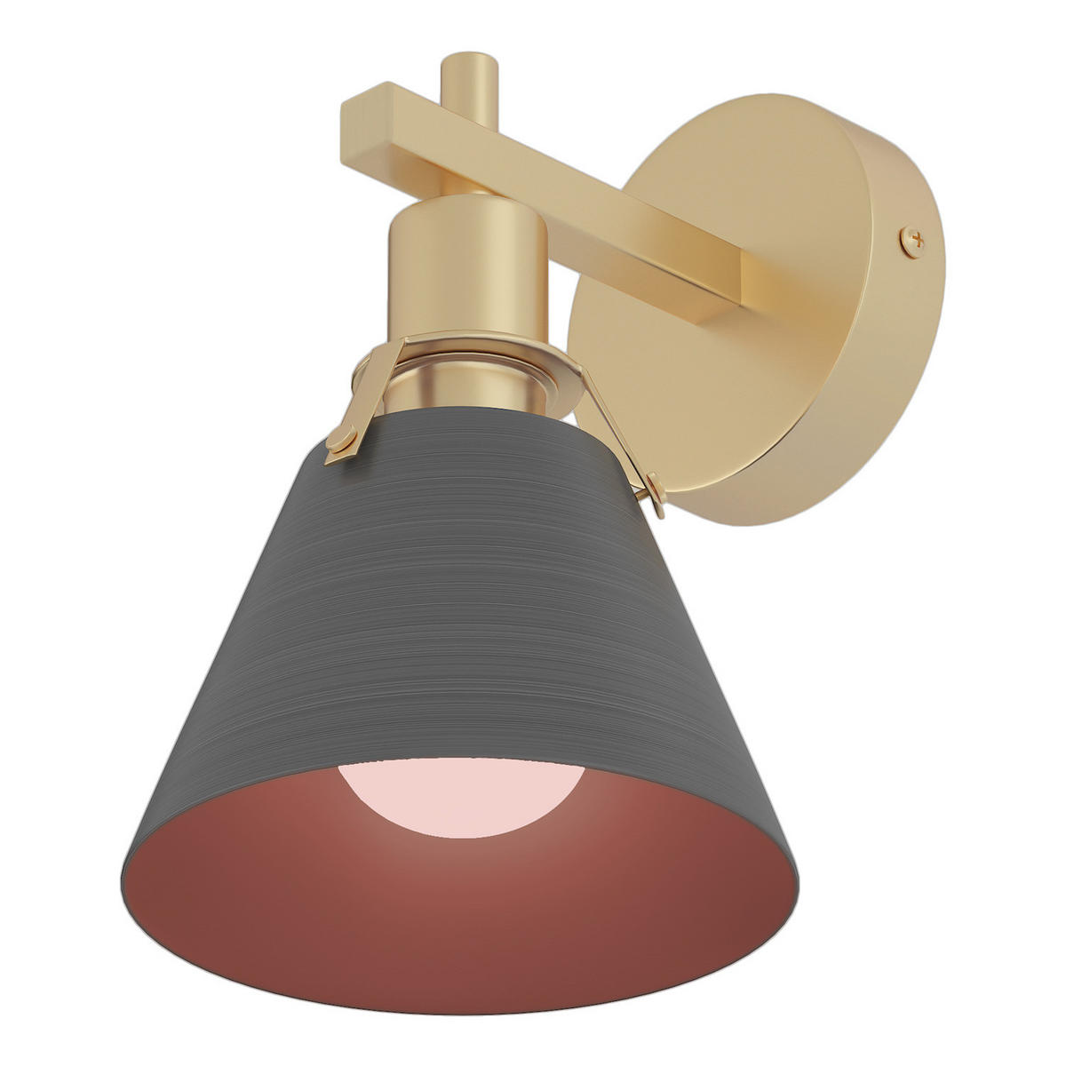 WANDLEUCHTE mit Akku-Leuchtmittel - RGB-Leuchtmittel - inkl. Fernbedienung - Grau, Metall (18/23/18cm) - home24