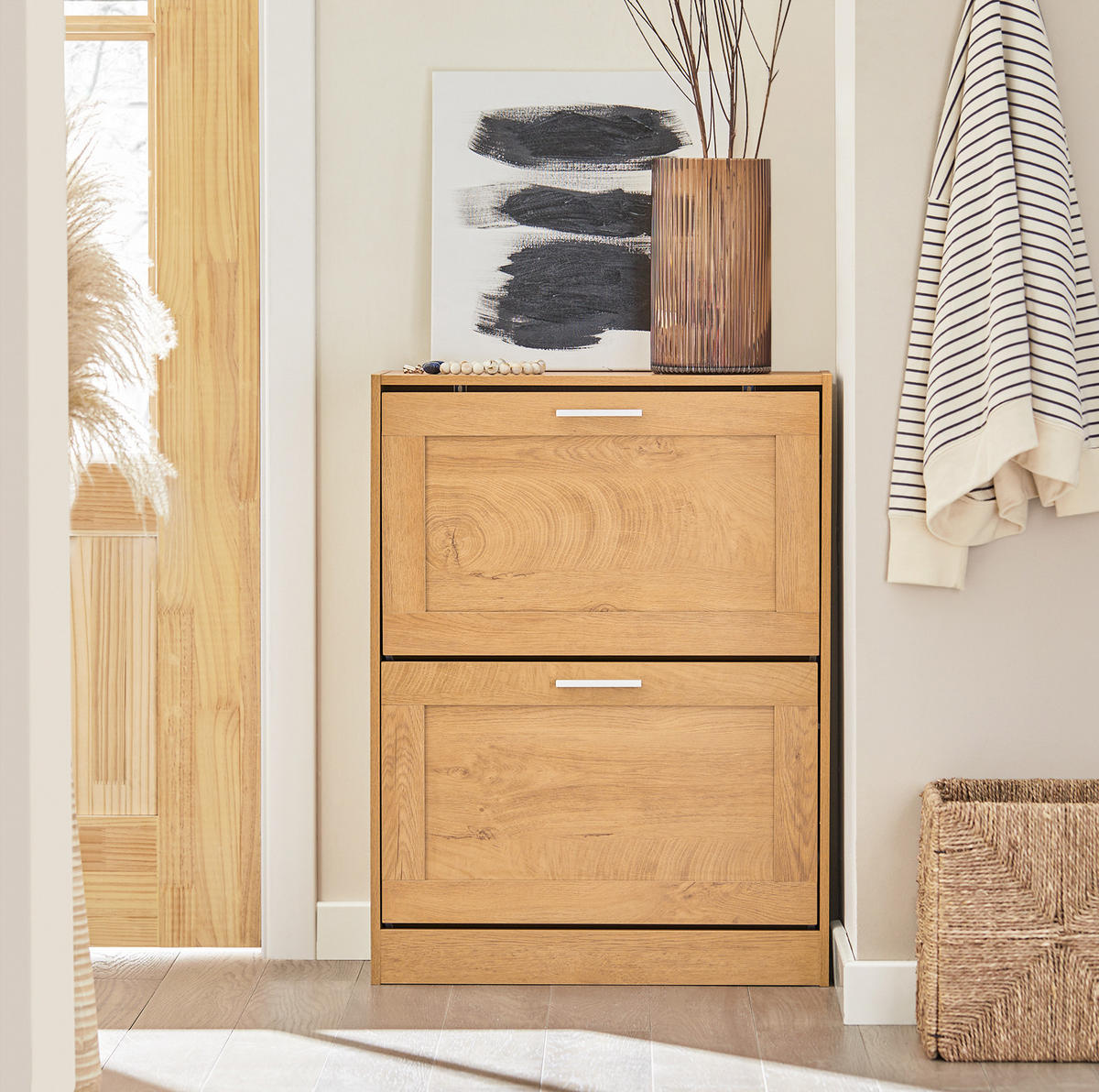 SCHUHSCHRANK Holz - Naturfarben, Holzwerkstoff (60/79/23cm) - SoBuy