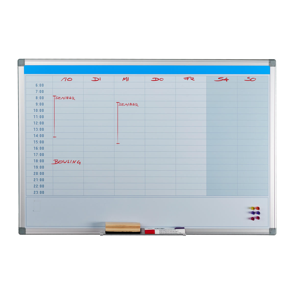 WHITEBOARD Planer - Weiß, Metall (90/60/5cm) - Relaxdays