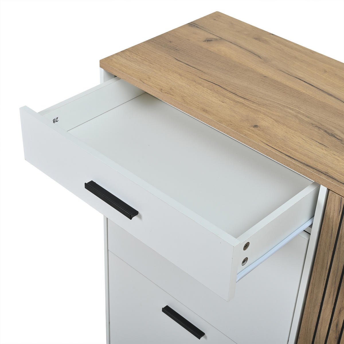 SCHUHSCHRANK aus Spanplatte 85x36x85cm in Weiß mit 5-teiligem Flurset - Weiß, Holzwerkstoff (85/85/36cm) - Modfu