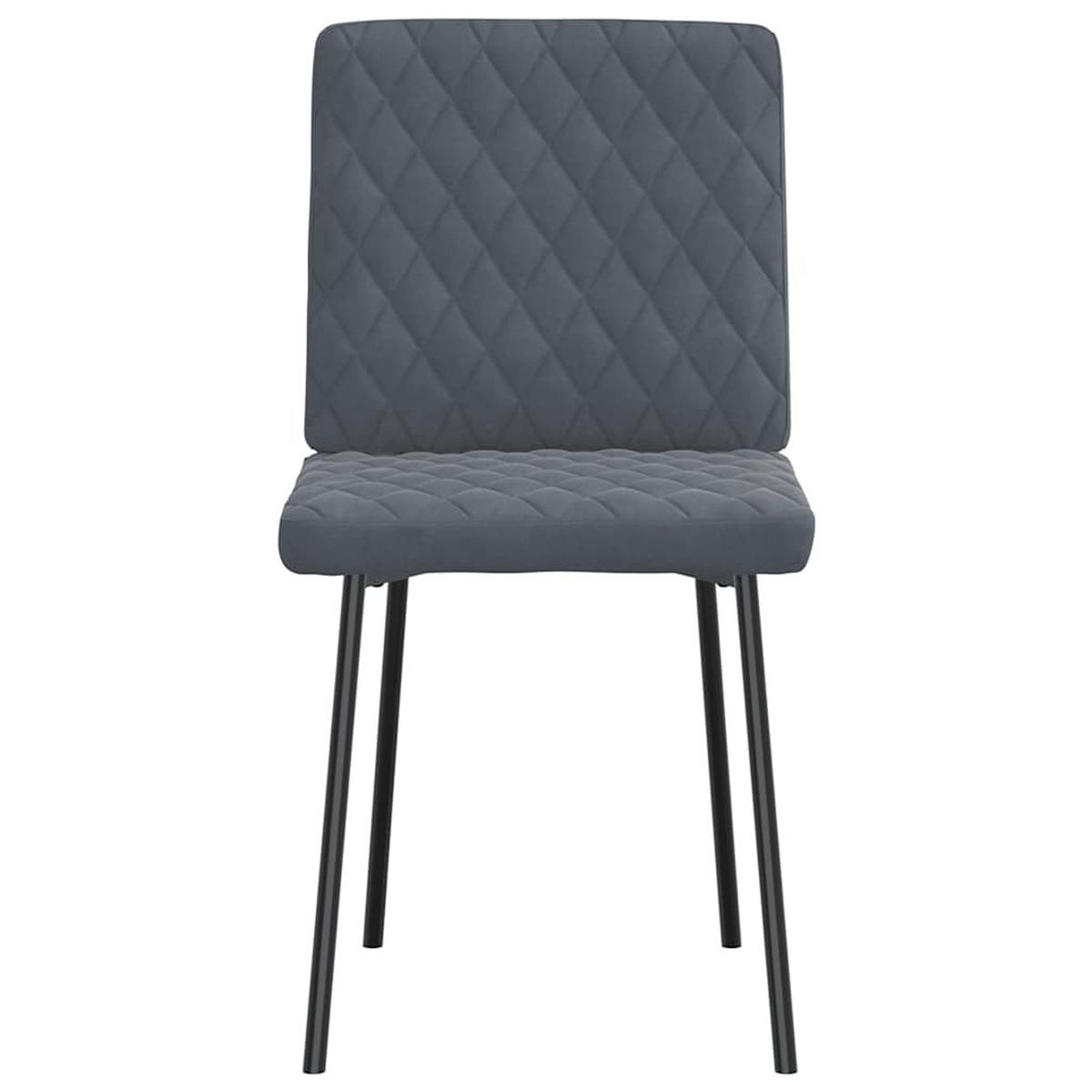 ESSZIMMERSTÜHLE 2 Stk. Dunkelgrau Samt 45*54*83cm - Dunkelgrau, Metall (45/83/54cm) - ZMH